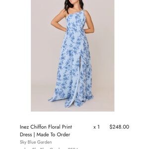 Revelry Blue and Navy One Shoulder A-line Dress